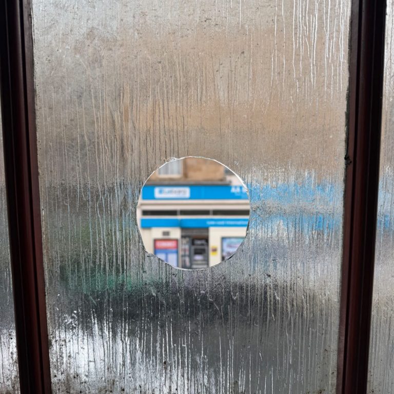 fan hole cut in sash window